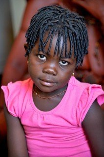 Himba girl in the Himba district of Otuzemba, Otuzemba, Opuwo, Kaokoland, Kunene, Namibia, Africa