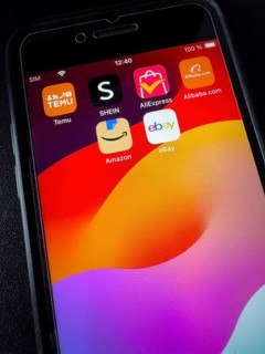 App symbols from above Chinese online retailers Online trade from China TEMU SHEIN ALIExpress