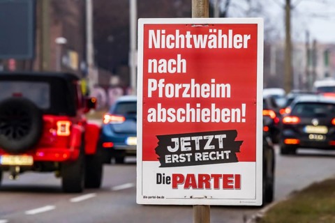 Election poster for the 2025 Bundestag election, BTW25, election advert for the party DIE PARTEI