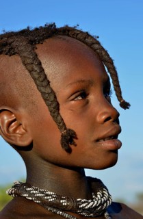 Himba girl, portrait, Omohanja, Kaokoland, Kunene, Namibia, Africa