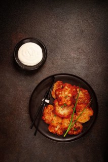 Potato pancakes, pancakes with sour cream, Belarusian dish, homemade, no people