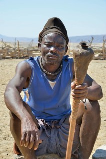 Himba man, Purros Traditional Village, Purros, Kaokoland, Kunene, Namibia, Africa