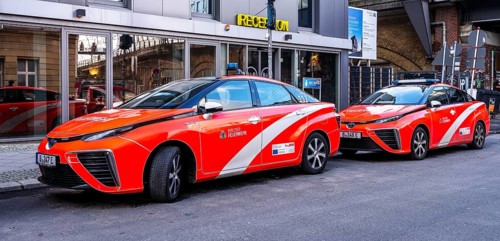 The current electric cars of the Berlin fire brigade, Berlin, Germany, Europe