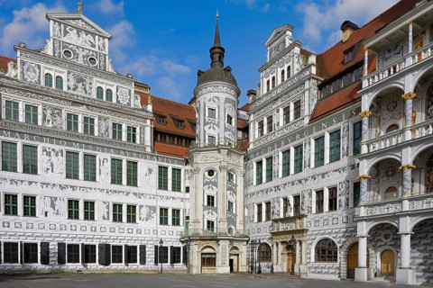 Dresden Castle, Courtyard, Dresden, Saxony, Germany, Europe