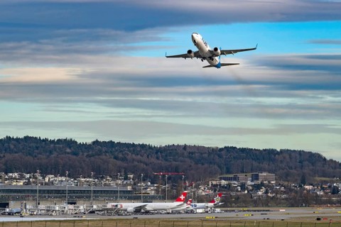 Aircraft AJet, TC-JHC, Boeing 737-800, Zurich Kloten, Switzerland, Europe