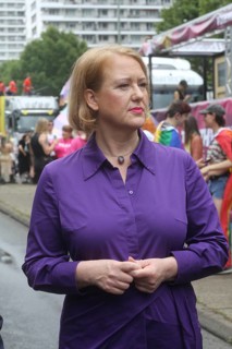 Lisa Paus, German minister for Family Affairs before the start of the Christopher Street Day demo.