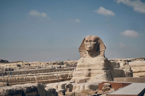 Great Sphinx of Giza. Giza plateau, Greater Cairo, Egypt, Africa