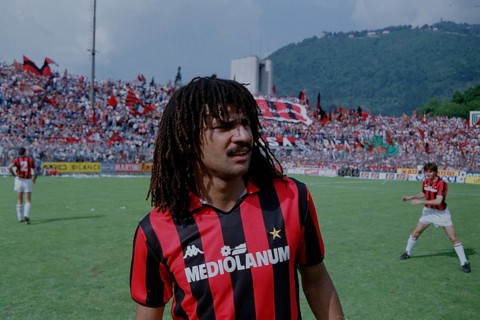 Football match, Dutch international Ruud GULLIT AC Milan potrait photo in front of the match on the