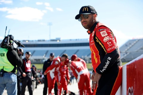 NASCAR Cup Series driver, Bubba Wallace gets ready to practice for the Cook Out 400 in