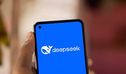 Deepseek Ai logo is displayed on smartphone.