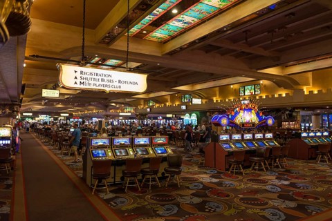 Slot machines in the casino in Las Vegas, USA, North America