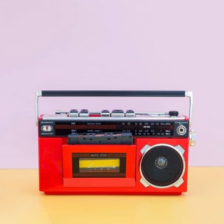 Front view music concept with radio