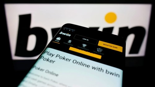 Stuttgart, Germany, 01-08-2022: Mobile phone with webpage of sports betting company bwin