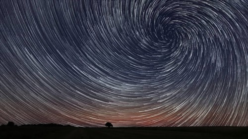 Star Trails over Night sky. Night sky startrails