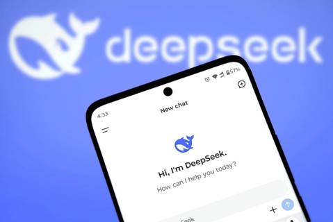 Close-up of a smartphone screen displaying the deepseek app