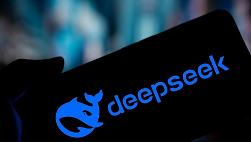 Deepseek Ai logo is displayed on smartphone.