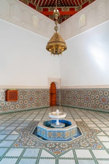 Meknes, Morocco, 5 March, 2024: interior view of the Bou Inania Madrasa in the historic old town of