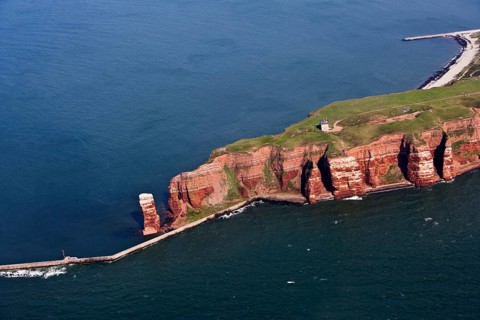 Heligoland High Seas Island, Red Sandstone Cliffs, Bird Rock, Lange Anna, Steep Coast, Germany,