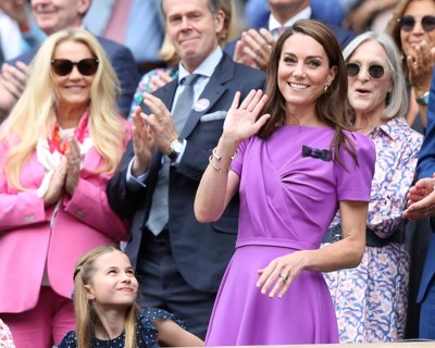 Catherine, Princess of Wales and Princess Charlotte in the Royal Box at the 2024 Wimbledon
