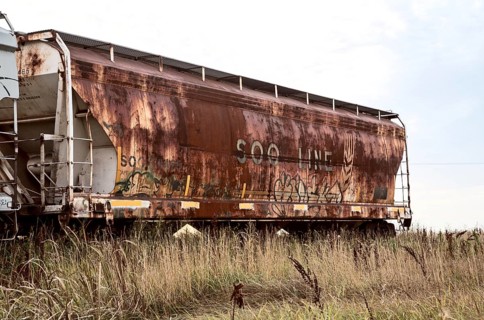 Rusted RailCar railroad in Saskatchewan Canada old