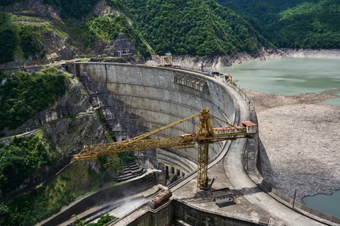 Enguri Dam, Inguri Dam, Enguri River Dam, Earth's Highest Arch Dam, High Caucasus, Svanetia,