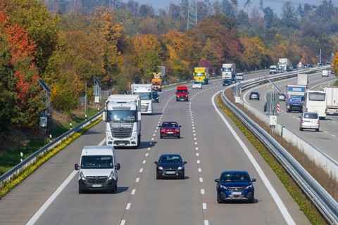 Traffic on the A4 federal motorway, A4 federal motorway, Frankenberg, Saxony, Germany, Europe
