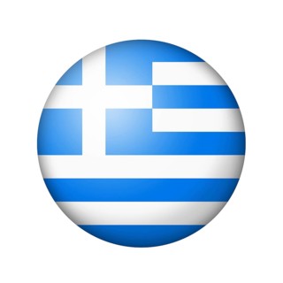 The Greek flag. Round matte icon. Isolated on white background