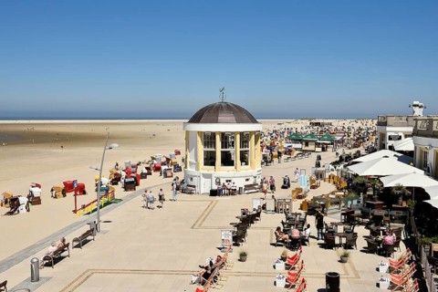Music pavilion on the Wandelbahn on the beach, Borkum, East Frisian Island, East Frisia, Lower