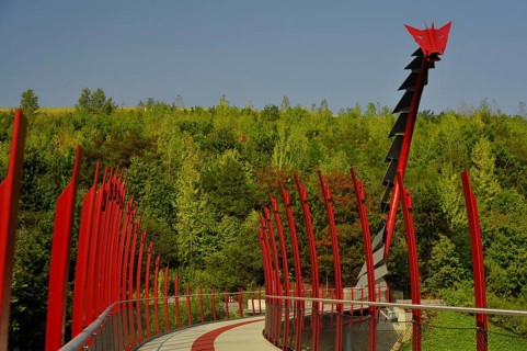 Dragon Bridge, Hoppenbruch slagheap, Hoheward Landscape Park, Herten, Ruhr Area, North