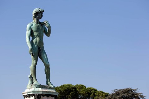 Statue of David, located in Micheal Angelo Park Florence, Italy, Europe