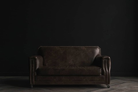 Leather couch dark room. Resolution and high quality beautiful photo