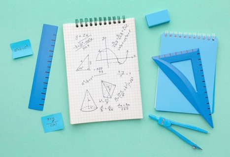 Flat lay school supplies assortment 2