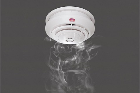 Smoke detector under the ceiling wall