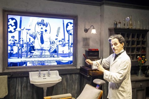 Charlie Chaplin, wax figure, film The Great Dictator, Charlie Chaplin Museum, Chaplins World,