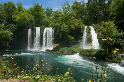 Düden Waterfalls near Antalya, Turkish Riviera, Turkey, Asia