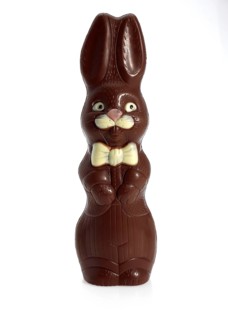 Chocolate Easter Rabbit against White Background