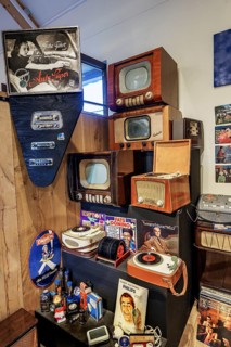 Old televisions and record players, Germany, Europe