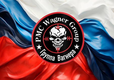 Logo of the Wagner Group by Yevgeny Prigozhin on Russian national colours, AI generated