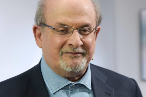 Salman Rushdie, novelist, at 'Blaues Sofa' regarding his book 'The Golden House', Frankfurt