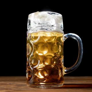 Close up mug beer table