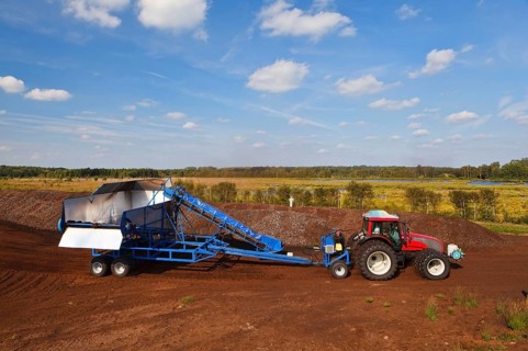 Industrial peat cutting, Himmelmoor, near Quickborn, Schleswig-Holstein, Germany, Europe