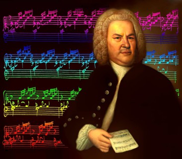 Johann Sebastian Bach, 1685, 1750, German composer, digital edited according to a painting by Elias