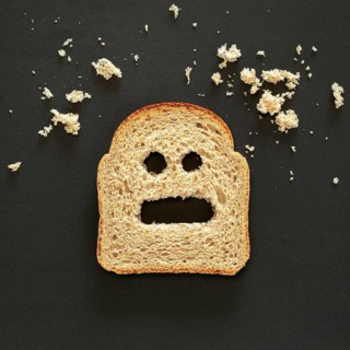 Top view bread expressing feeling