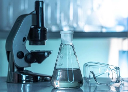 Laboratory glassware microscope arrangement. Resolution and high quality beautiful photo