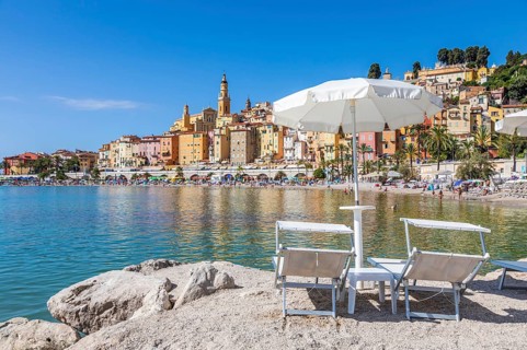 Menton, France - circa August 2021: view of the French Riviera, named the Coast Azur, located in