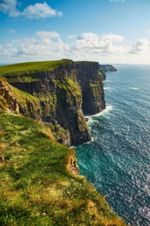 Cliffs of moher in county Clare, Ireland. One of the most popular tourist destinations. Sunny
