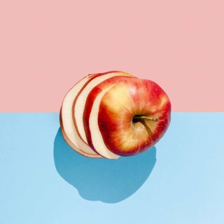 Flat lay tasty red apple. Resolution and high quality beautiful photo