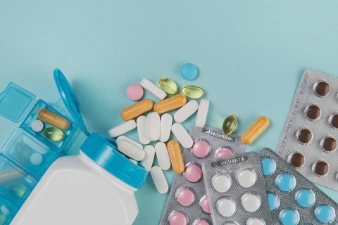Top view variety medicine tablets. Resolution and high quality beautiful photo