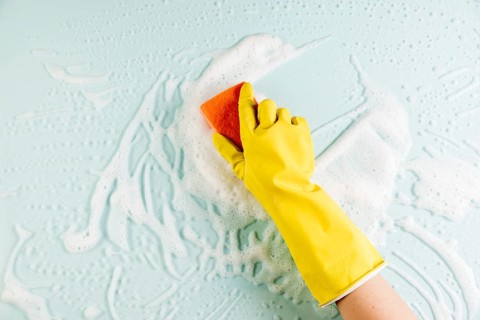 Hands cleaning window 2. Resolution and high quality beautiful photo