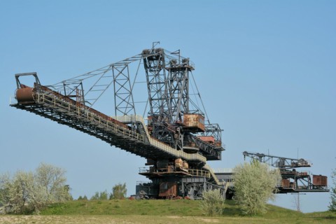 Gigantic excavator in the disused Ferropolis open-cast lignite mine